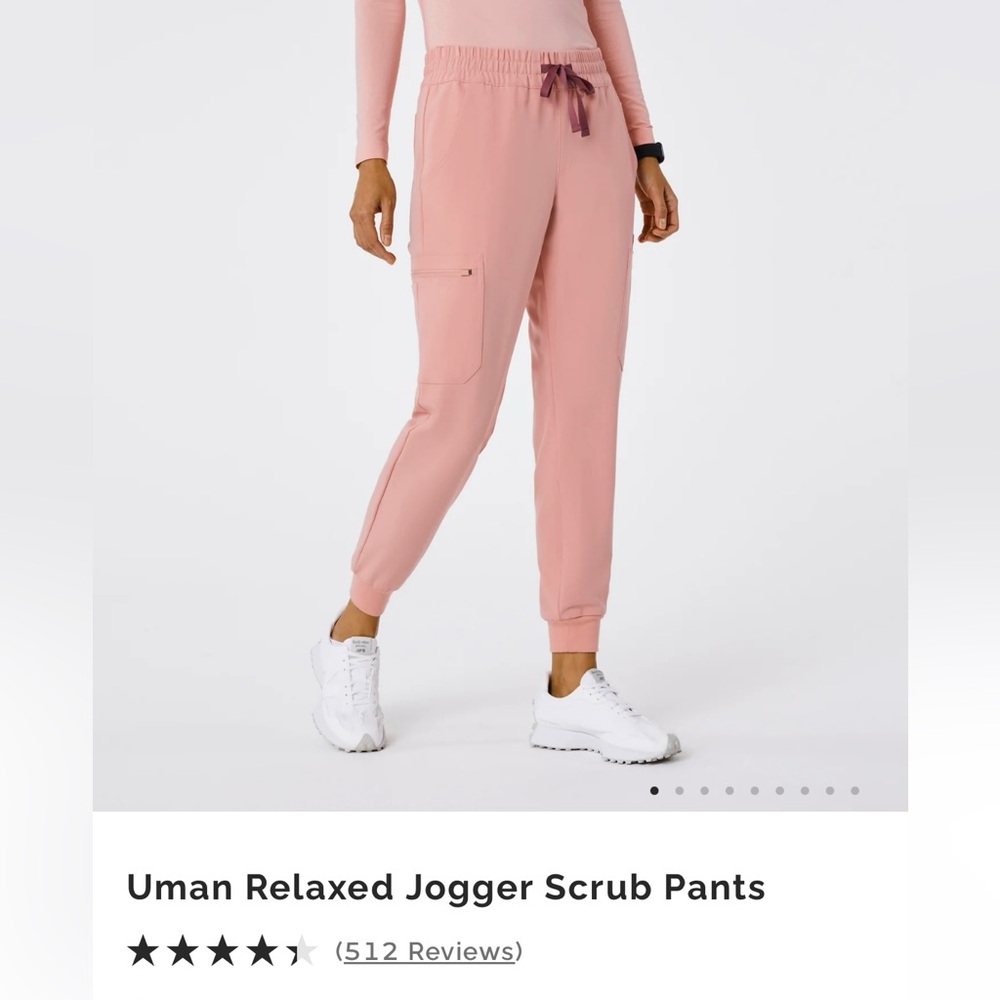 FIGS uman relaxed jogger scrub pants, color: pink sand, size: large